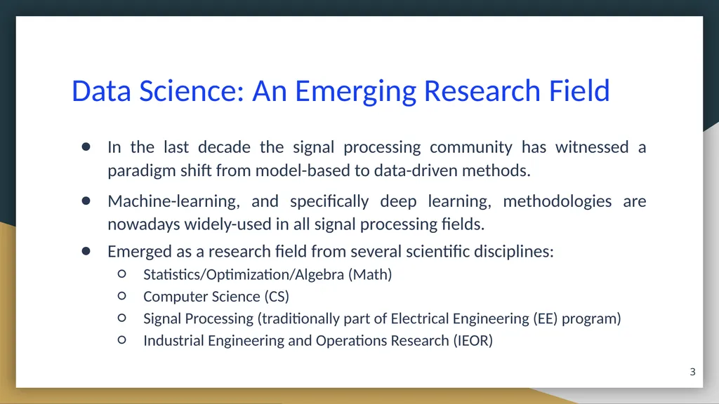 Data Science Education: The Signal Processing - slide 3 of 18