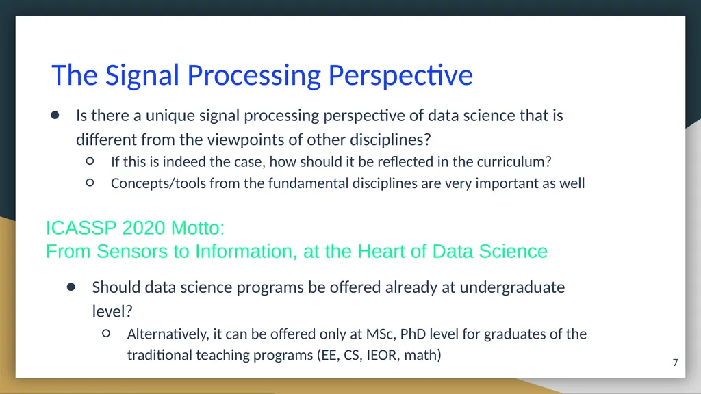 Data Science Education: The Signal Processing - slide 7 of 18