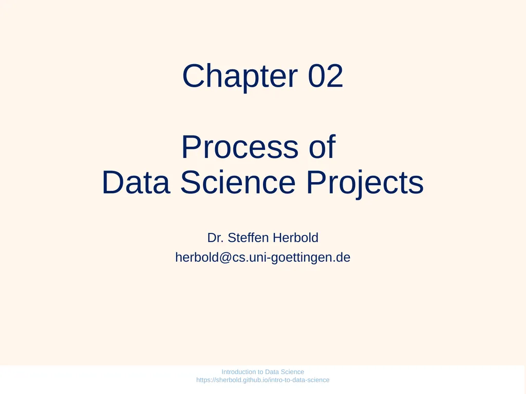 Chapter 02 Process of Data Science Projects Dr.