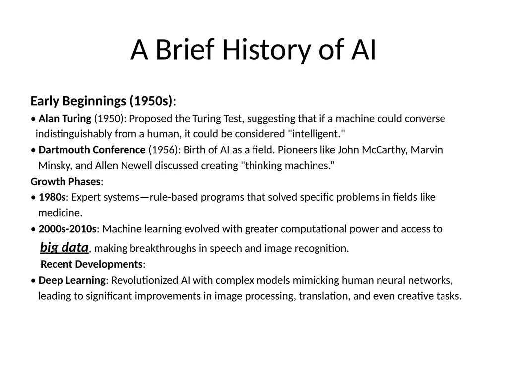 Introduction to Artificial Intelligence (AI) What - slide 4 of 13