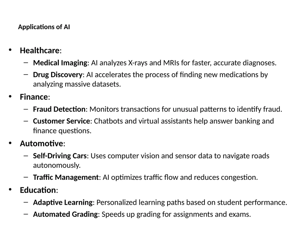Introduction to Artificial Intelligence (AI) What - slide 7 of 13