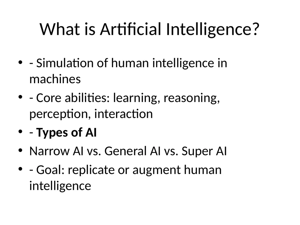 Introduction to Artificial Intelligence (AI) What - slide 2 of 13