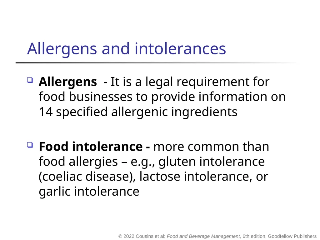 Food and Beverage Management The sixth edition - slide 17 of 40