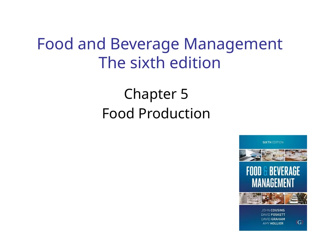 Food and Beverage Management The sixth edition - slide 1 of 40