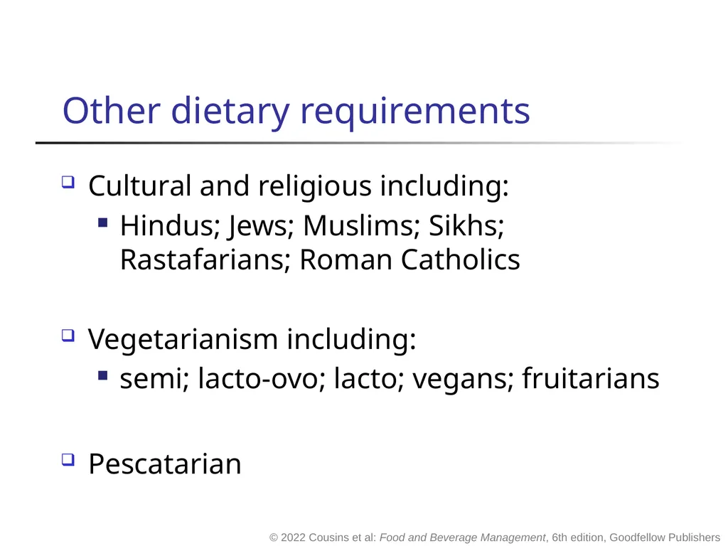 Food and Beverage Management The sixth edition - slide 18 of 40
