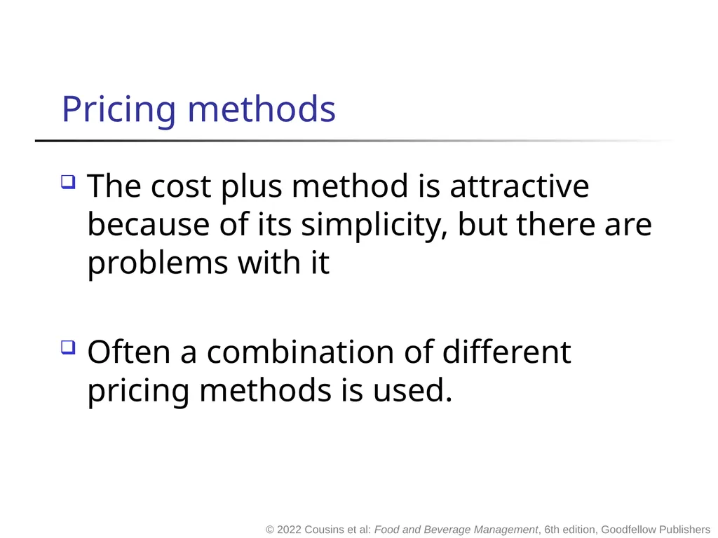 Food and Beverage Management The sixth edition - slide 30 of 40