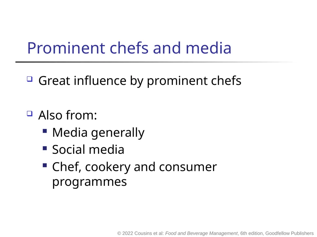 Food and Beverage Management The sixth edition - slide 19 of 40