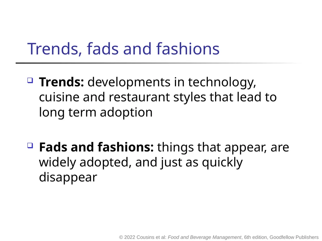 Food and Beverage Management The sixth edition - slide 20 of 40