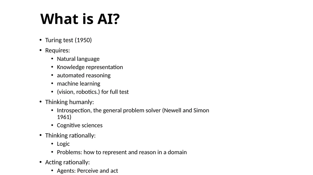 Introduction to Artificial Intelligence What is - slide 6 of 6