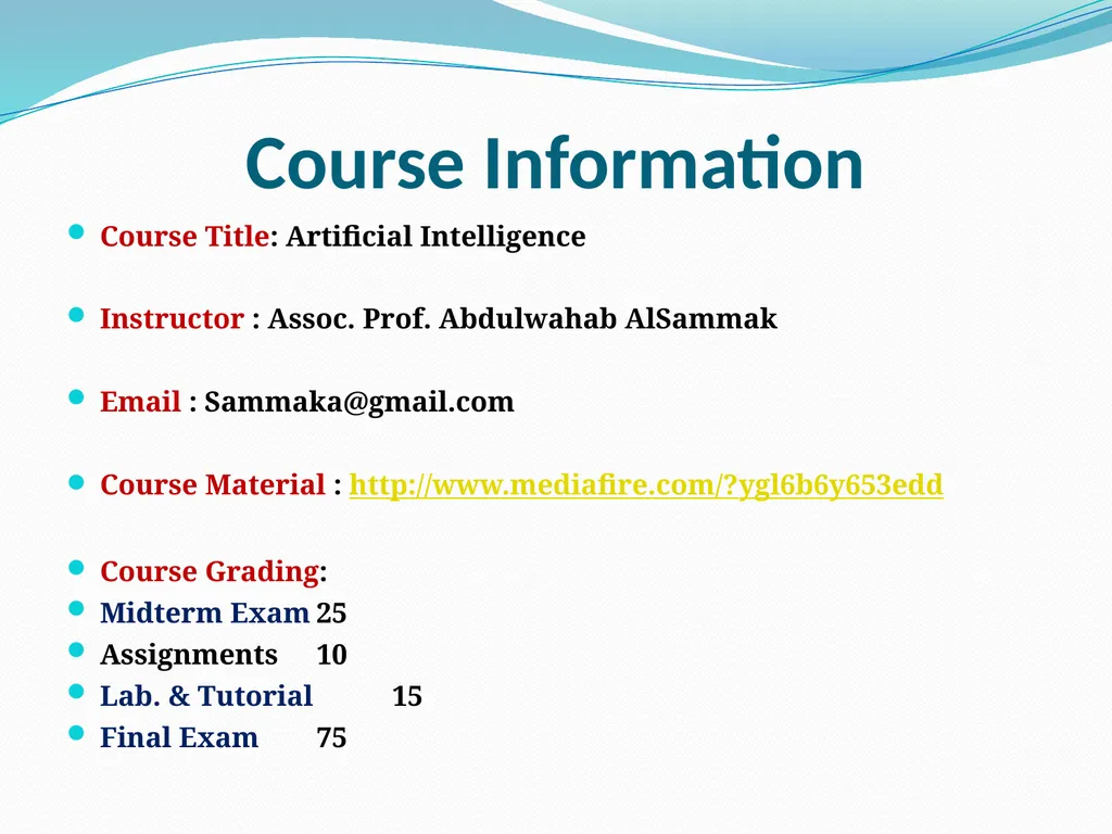Artificial Intelligence Assoc. Prof. Abdulwahab - slide 2 of 6
