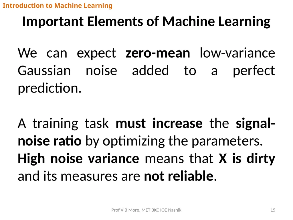 Introduction to Machine Learning Prof V B More - slide 15 of 64