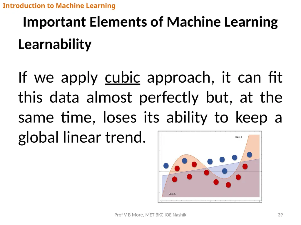 Introduction to Machine Learning Prof V B More - slide 39 of 64