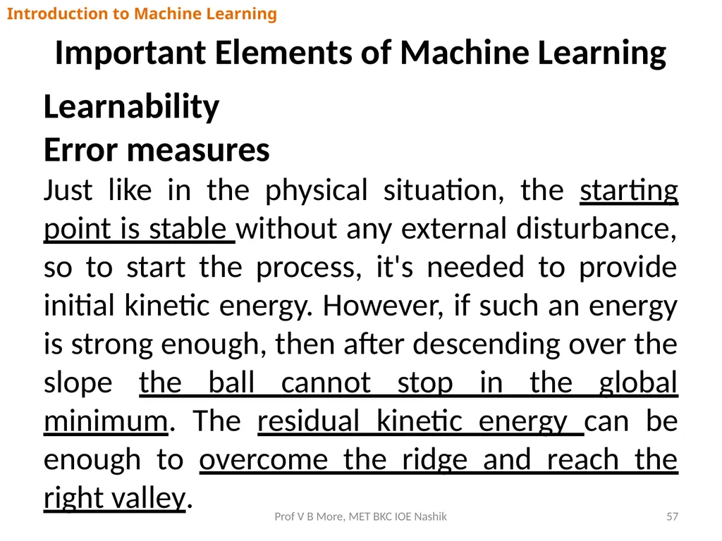 Introduction to Machine Learning Prof V B More - slide 57 of 64