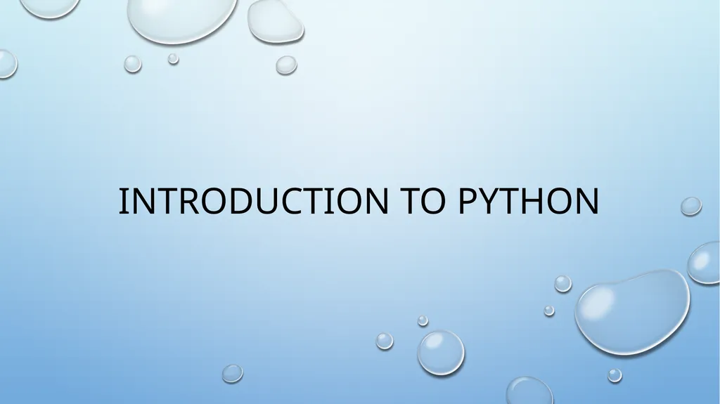 Introduction to Python About python Development - slide 1 of 38