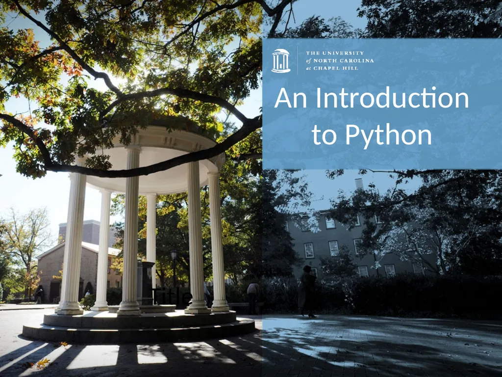 Title An Introduction to Python What is Python