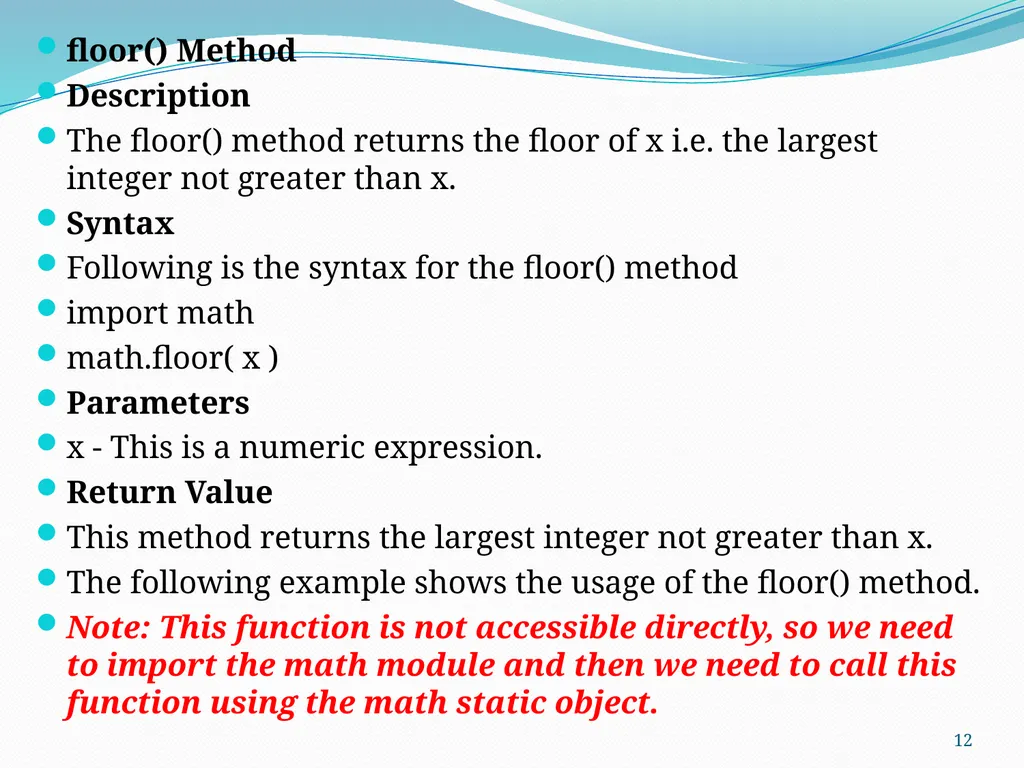 PYTHON PROGRAMMING UNIT II PROF.AJAY PASHANKAR - slide 12 of 58