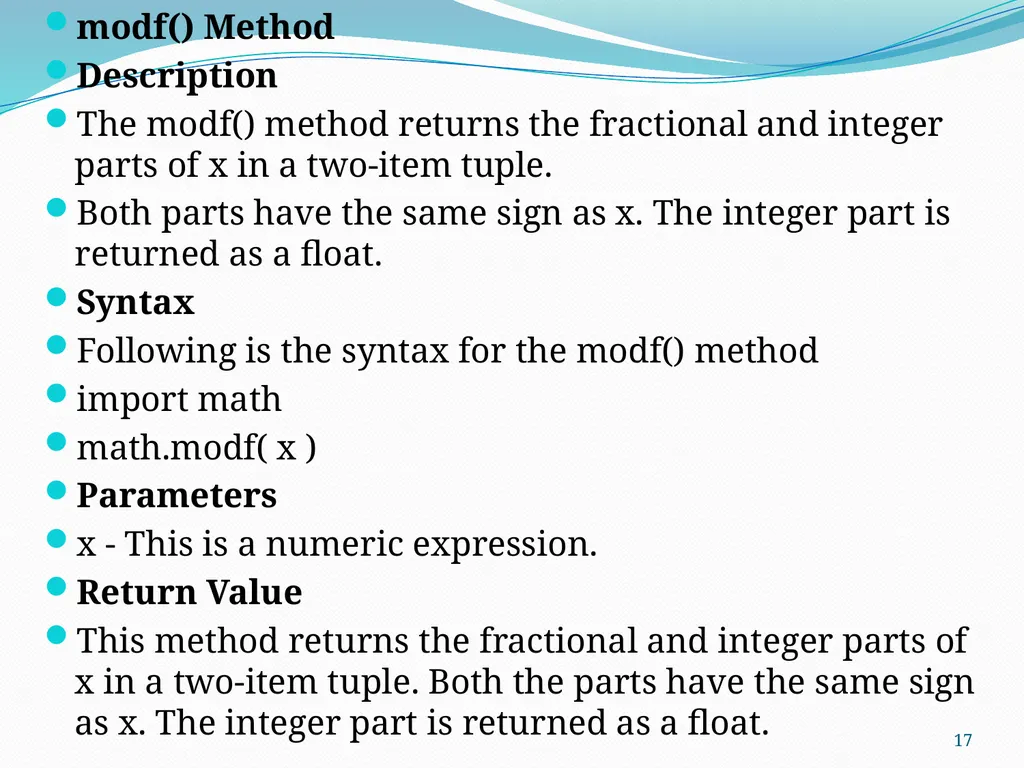 PYTHON PROGRAMMING UNIT II PROF.AJAY PASHANKAR - slide 17 of 58