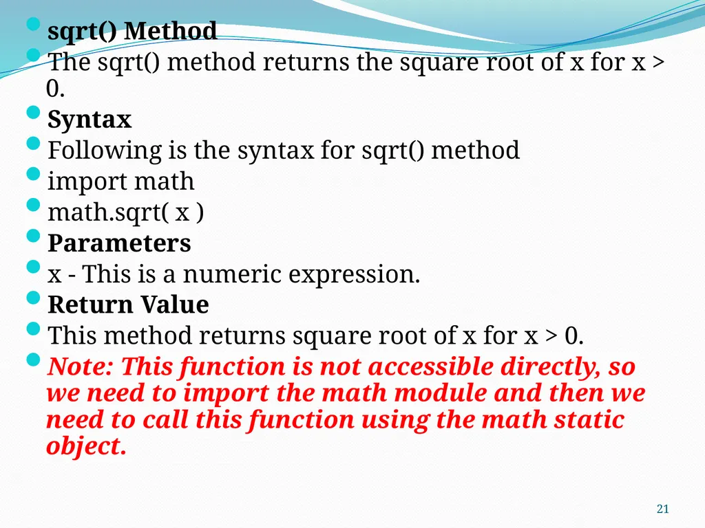 PYTHON PROGRAMMING UNIT II PROF.AJAY PASHANKAR - slide 21 of 58