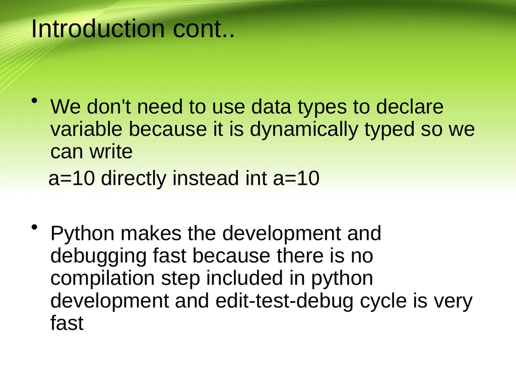 Python Programming III B.Sc IT Introduction Python - slide 4 of 13
