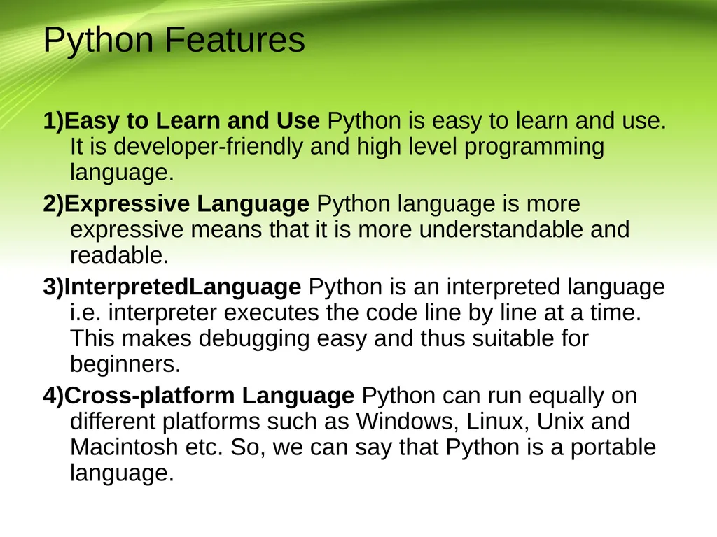 Python Programming III B.Sc IT Introduction Python - slide 5 of 13