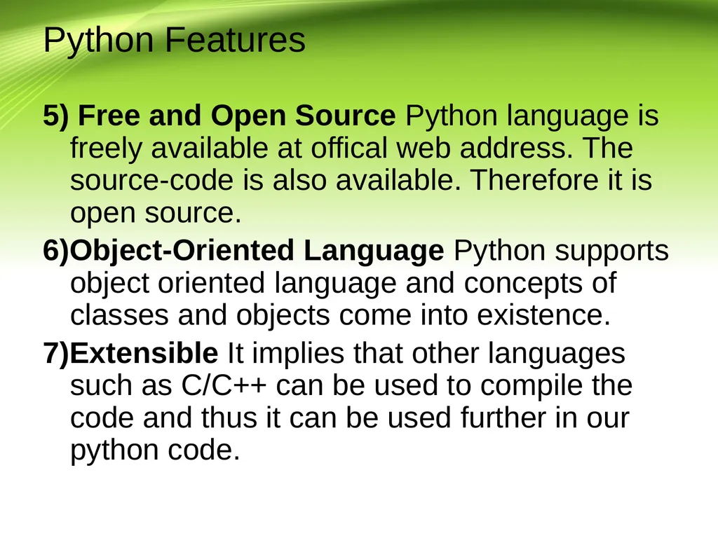 Python Programming III B.Sc IT Introduction Python - slide 6 of 13