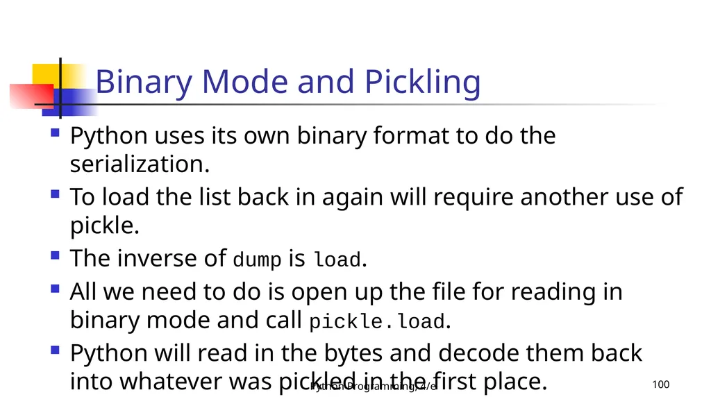 Python Programming, 4/e 1 Python Programming: An - slide 100 of 109