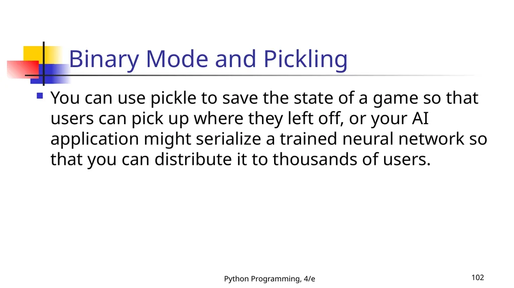 Python Programming, 4/e 1 Python Programming: An - slide 102 of 109