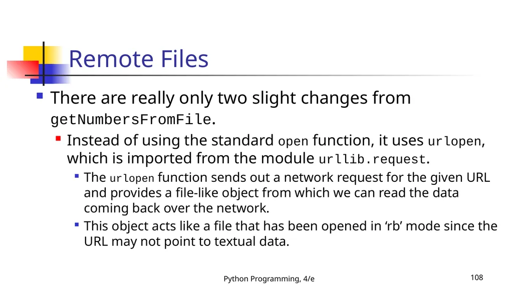 Python Programming, 4/e 1 Python Programming: An - slide 108 of 109