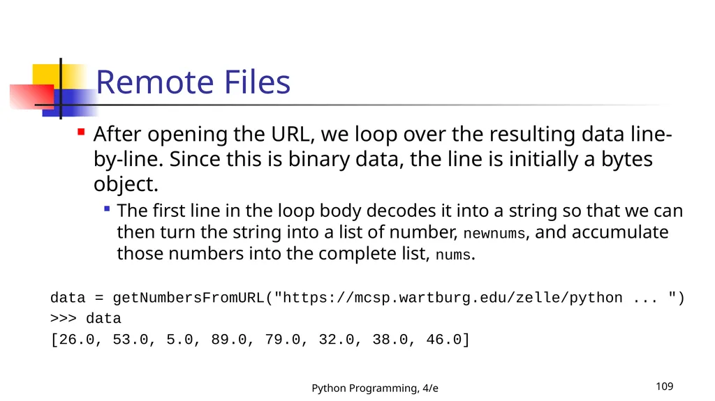 Python Programming, 4/e 1 Python Programming: An - slide 109 of 109