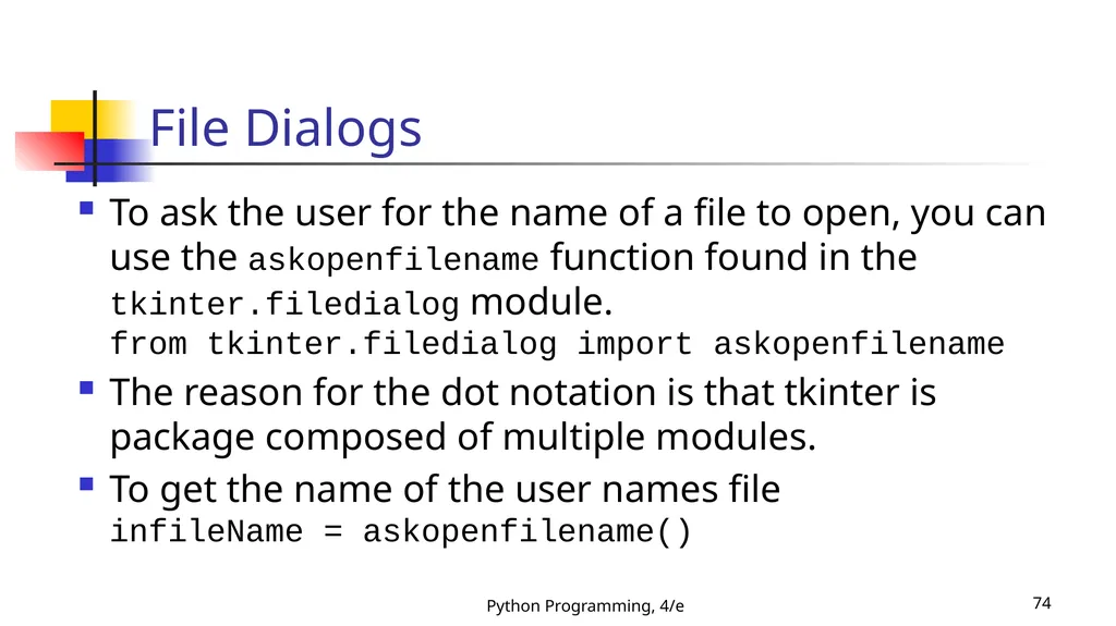 Python Programming, 4/e 1 Python Programming: An - slide 74 of 109