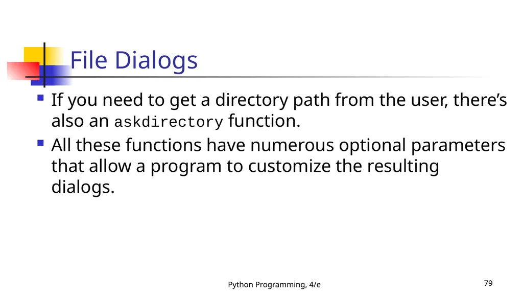 Python Programming, 4/e 1 Python Programming: An - slide 79 of 109