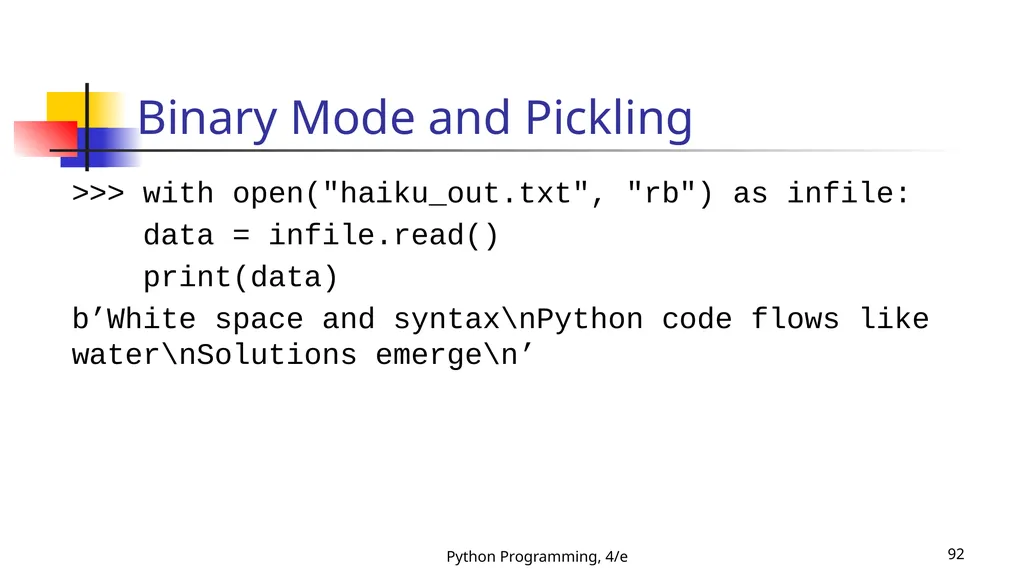 Python Programming, 4/e 1 Python Programming: An - slide 92 of 109