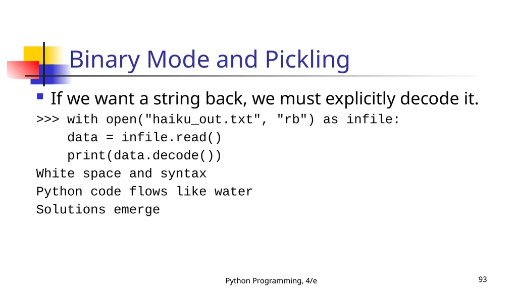 Python Programming, 4/e 1 Python Programming: An - slide 93 of 109