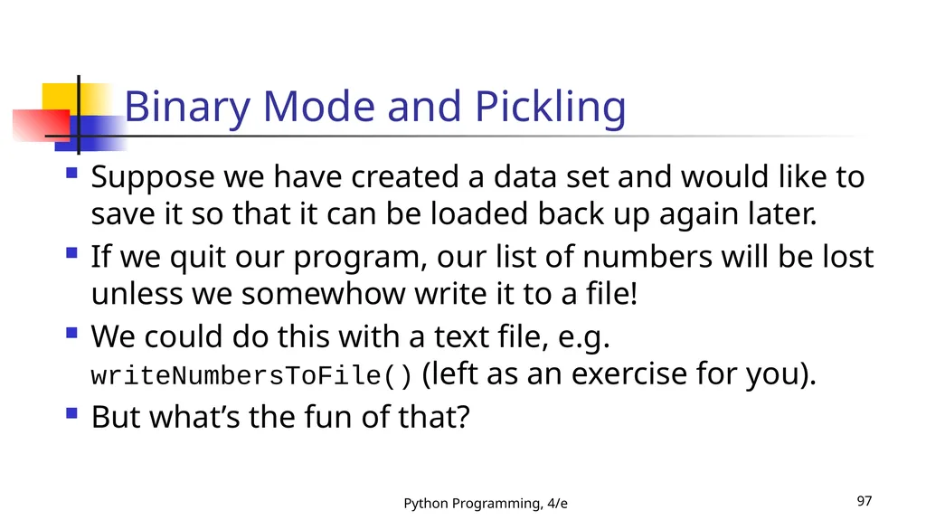 Python Programming, 4/e 1 Python Programming: An - slide 97 of 109