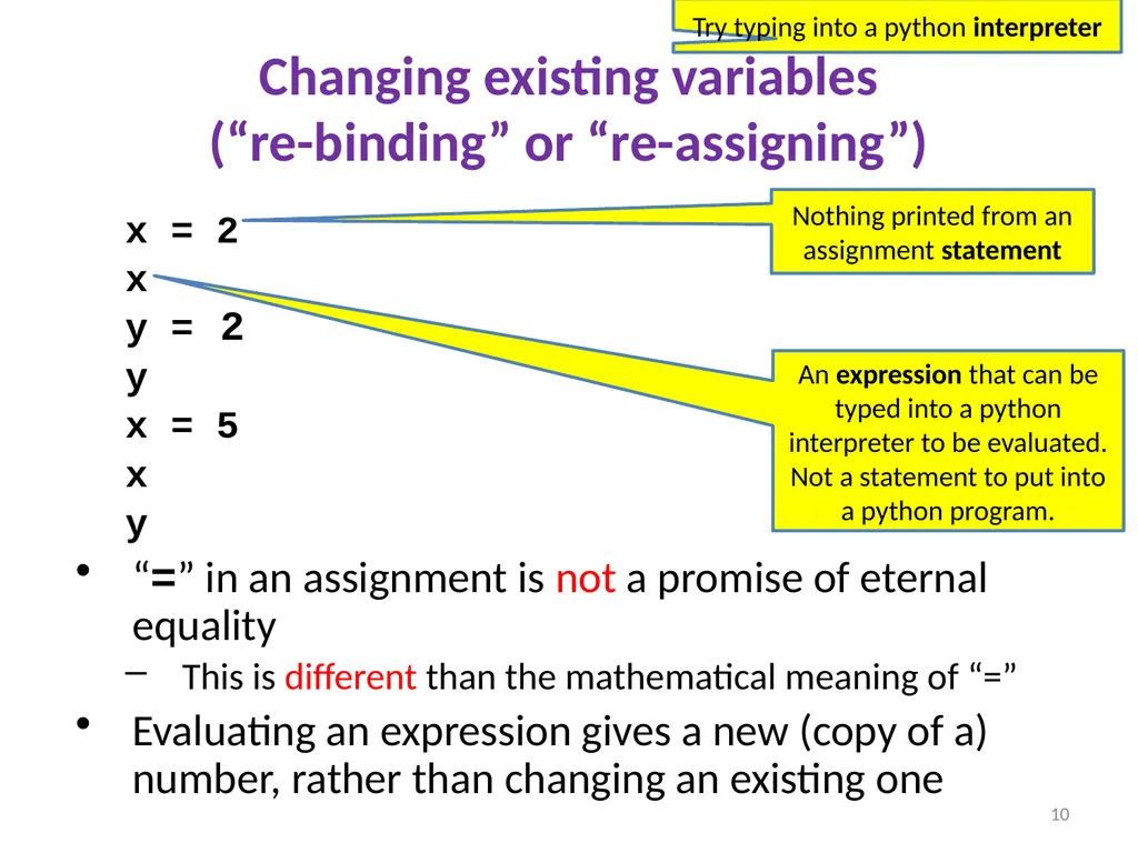 Introduction to Python and programming Ruth - slide 10 of 24