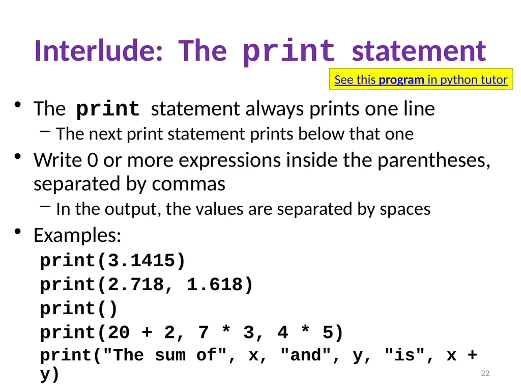 Introduction to Python and programming Ruth - slide 22 of 24