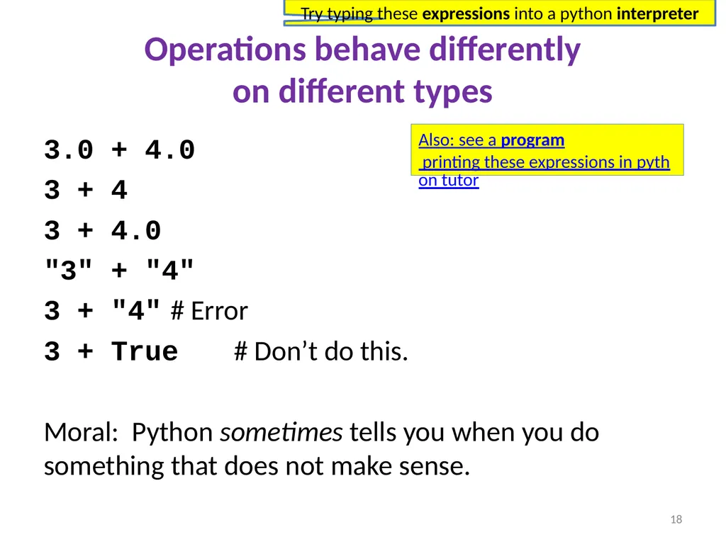 Introduction to Python and programming Ruth - slide 18 of 24