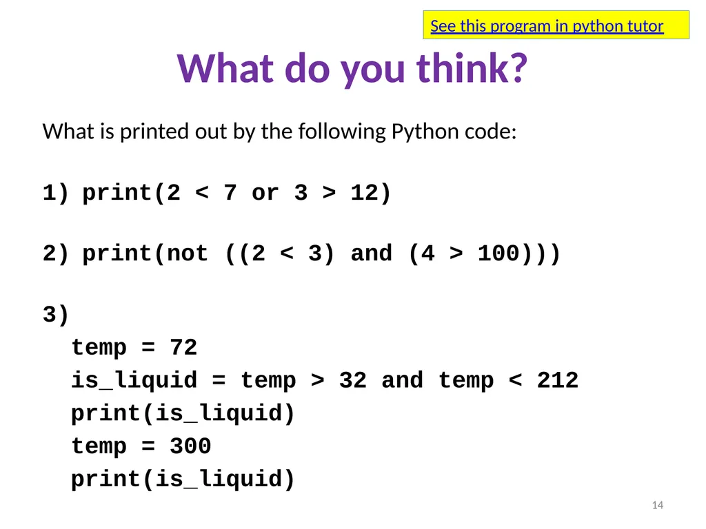 Introduction to Python and programming Ruth - slide 14 of 24