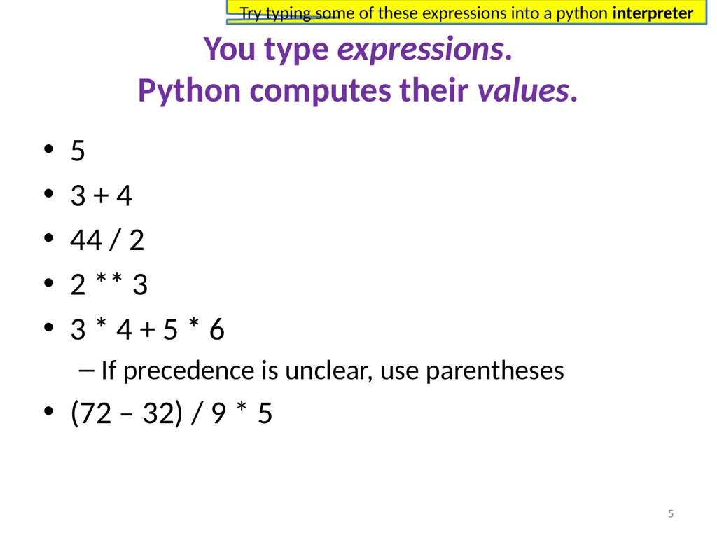 Introduction to Python and programming Ruth - slide 5 of 24
