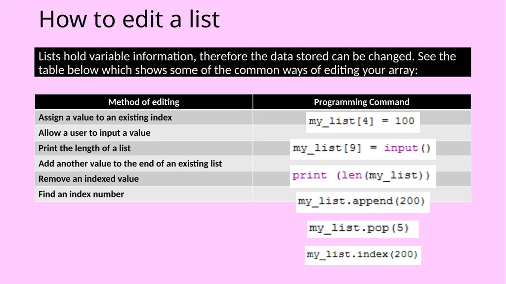 Introduction to Python Programming Part 5: Arrays - slide 13 of 23