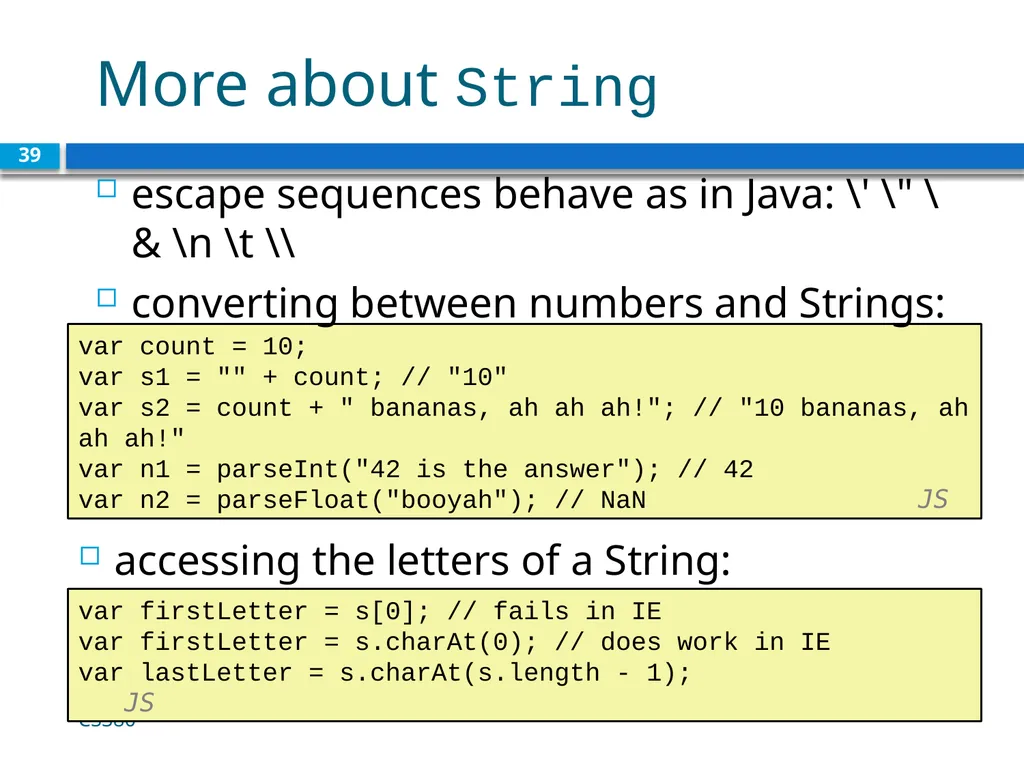 Intro to Javascript CS380 1 Client Side Scripting - slide 39 of 40