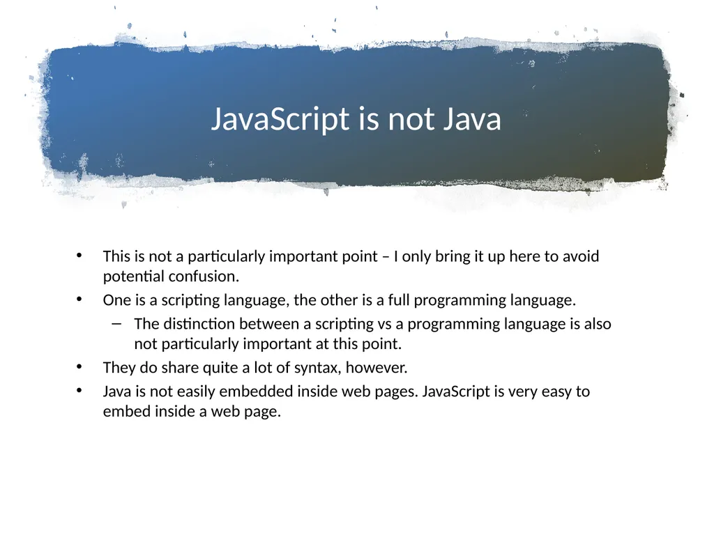 JavaScript Part 1 Introduction to scripting - slide 4 of 14