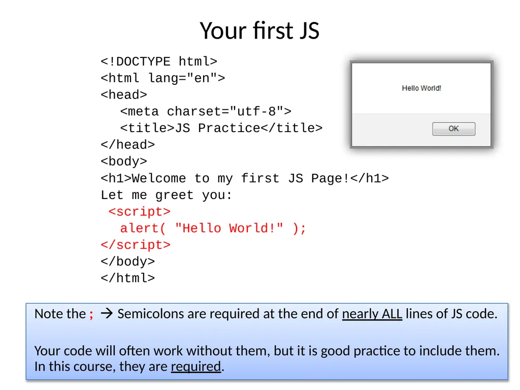 JavaScript Part 1 Introduction to scripting - slide 7 of 14