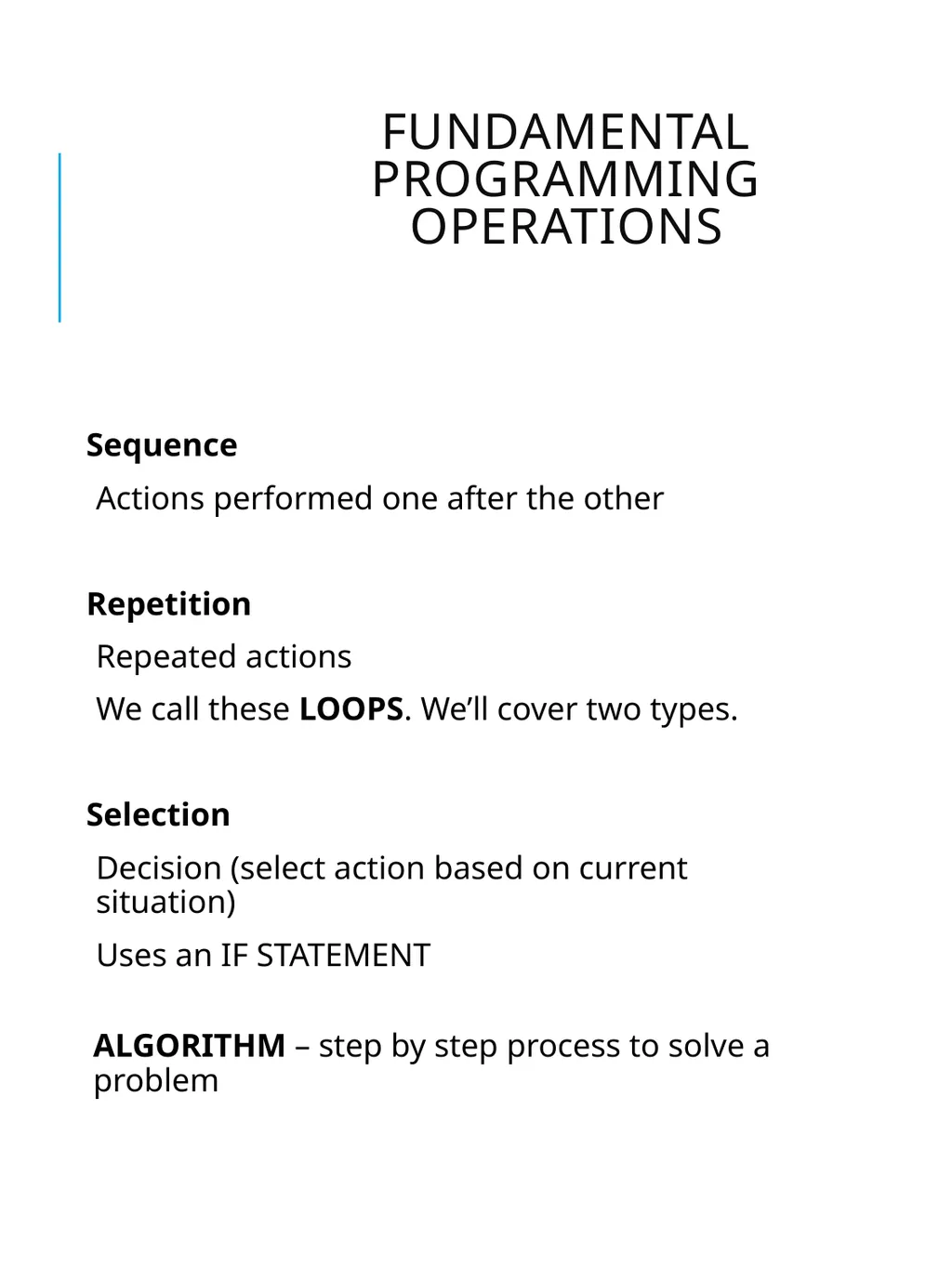 Intro to JavaScript Basic Syntax Goals for today - slide 4 of 26