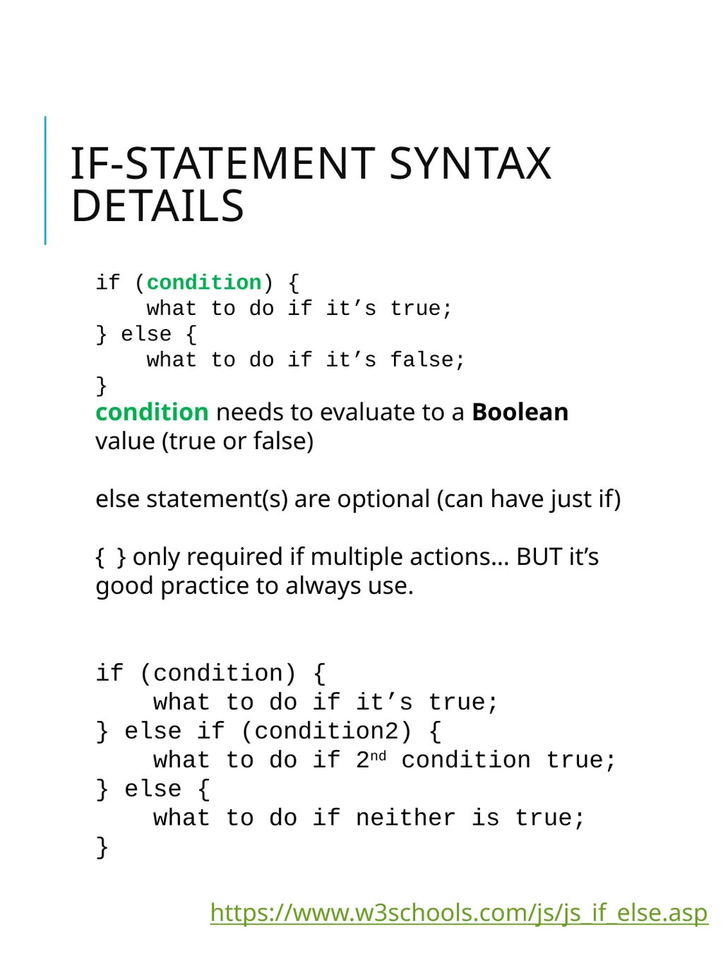 Intro to JavaScript Basic Syntax Goals for today - slide 12 of 26