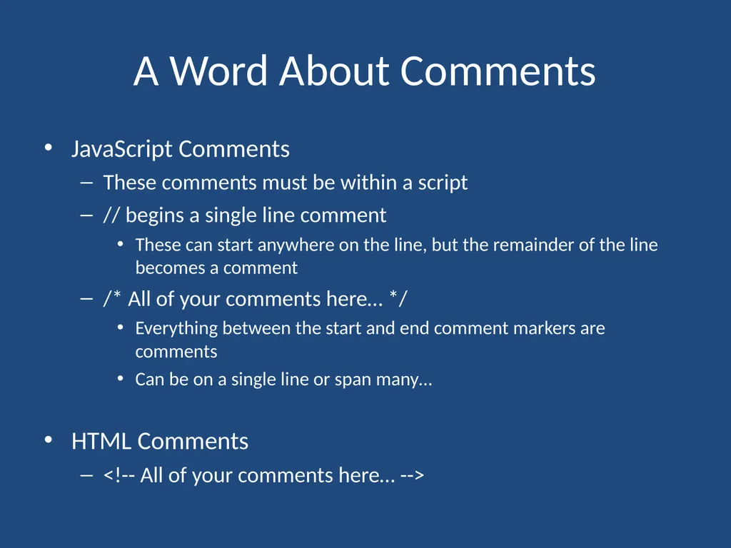 JavaScript CMPT 281 Outline Introduction to - slide 43 of 47