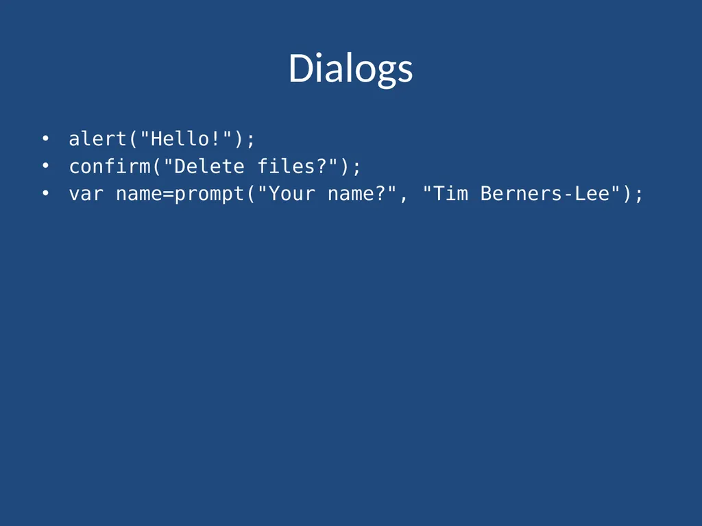 JavaScript CMPT 281 Outline Introduction to - slide 41 of 47