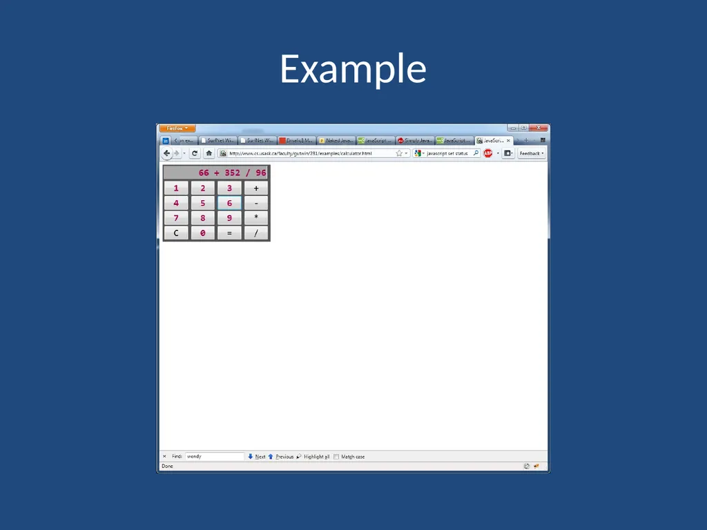 JavaScript CMPT 281 Outline Introduction to - slide 45 of 47