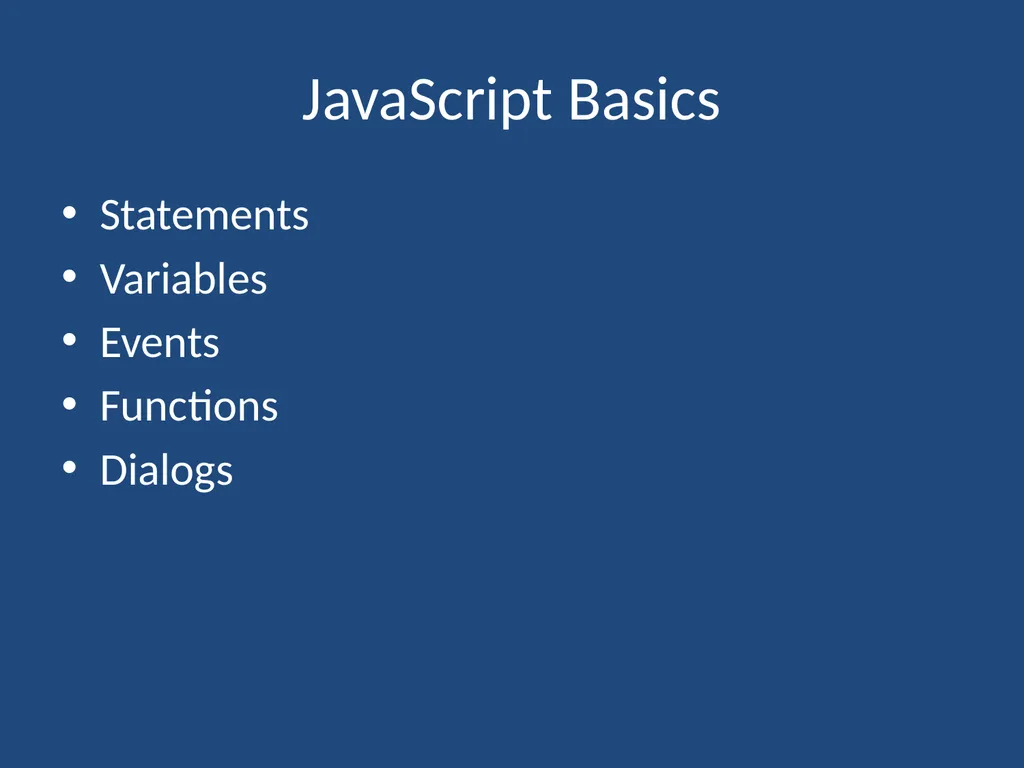 JavaScript CMPT 281 Outline Introduction to - slide 31 of 47