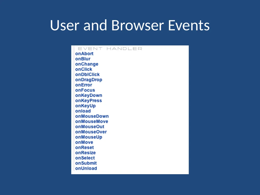 JavaScript CMPT 281 Outline Introduction to - slide 39 of 47